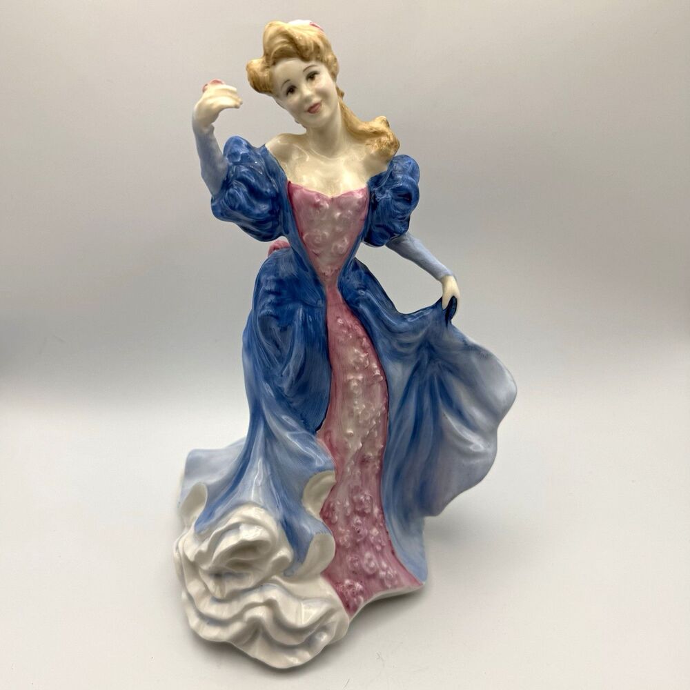 Vintage Royal Doulton Figurine Hannah HN4052 - Blue & Pink Gown Valerie Annand